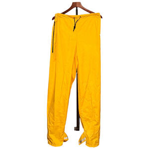 90s BURLEY Design Cooperative Rain Pants Yellow Cycling Bike SZ M USA